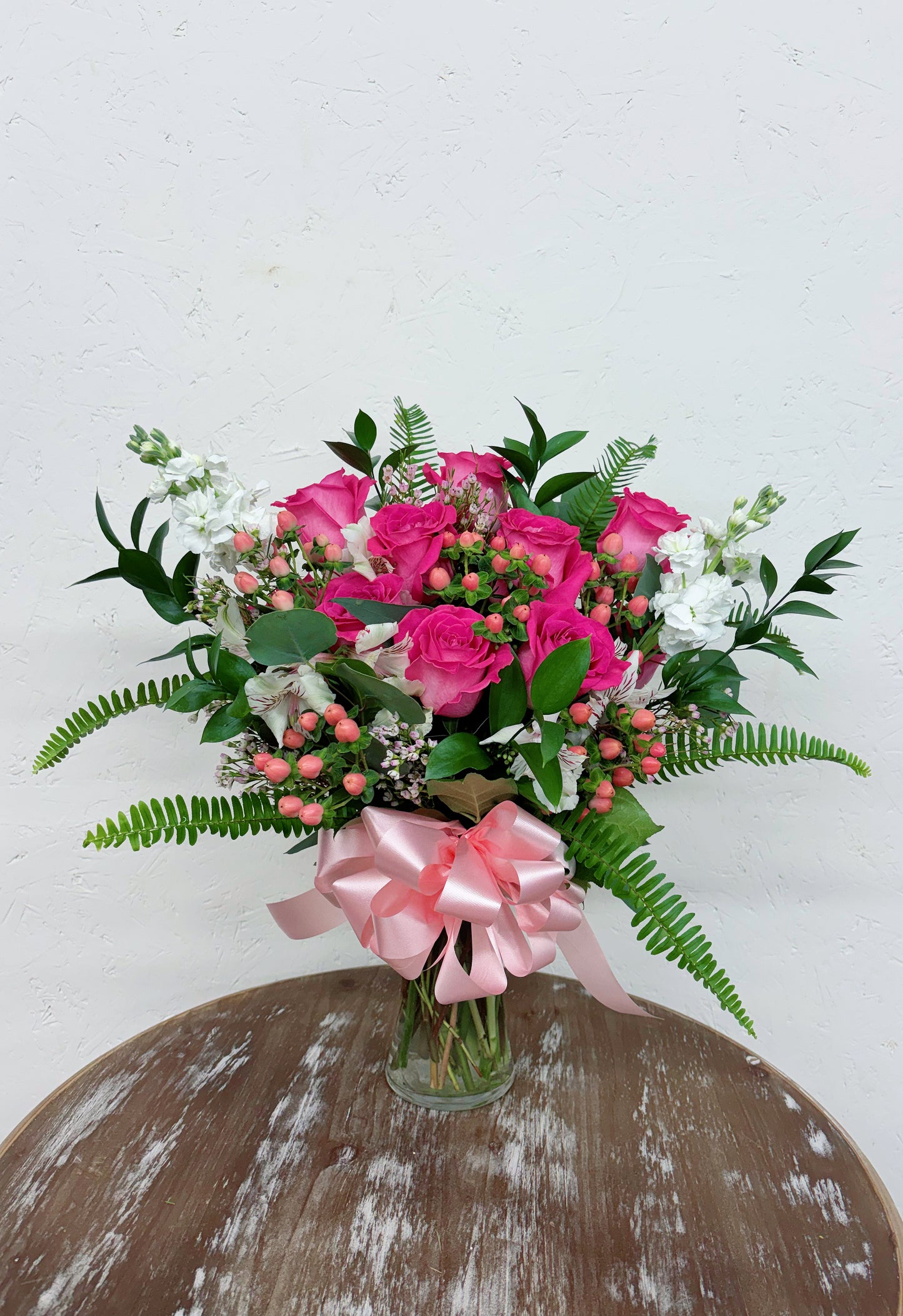 A Dozen Roses in Vase