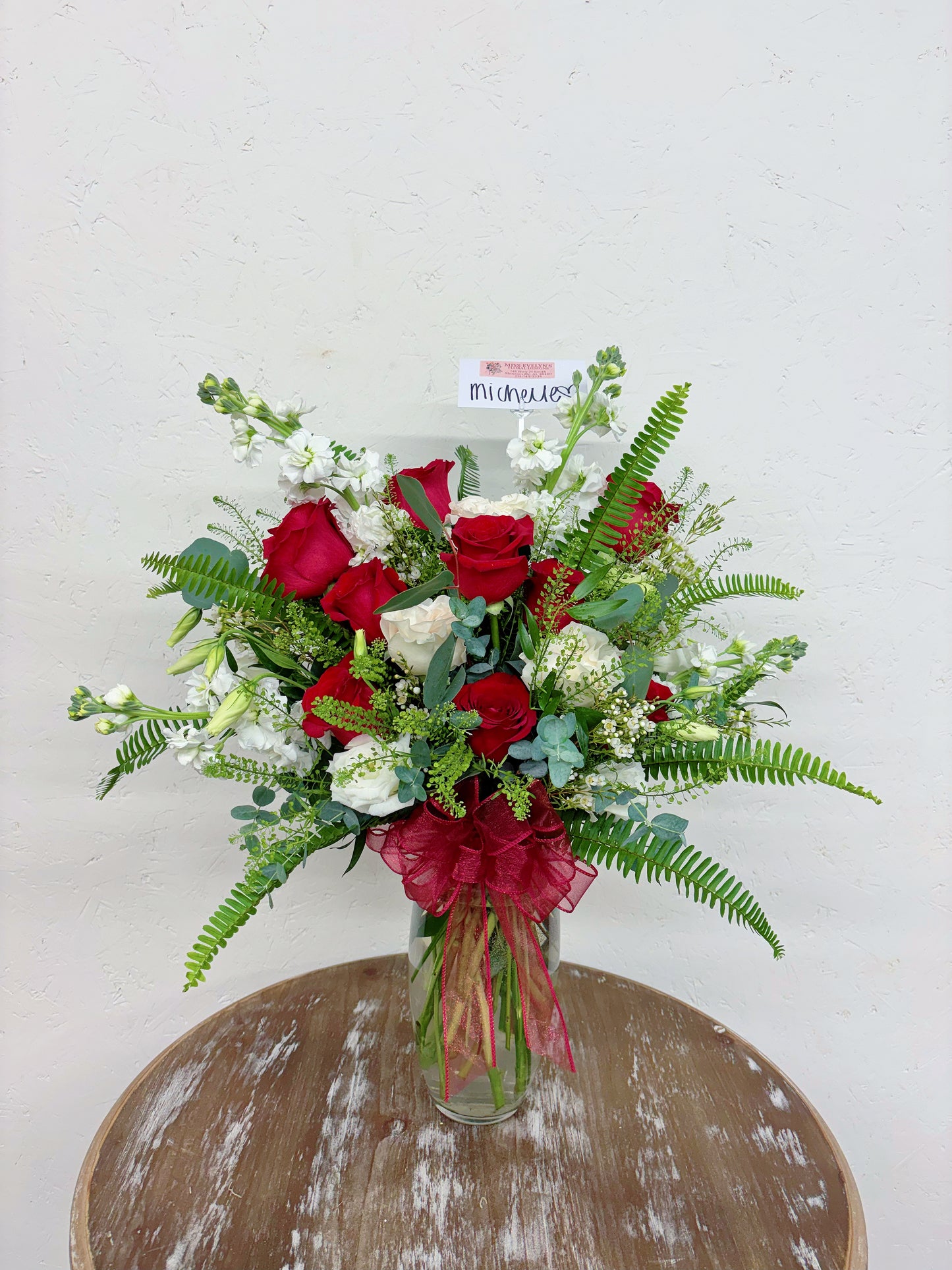 A Dozen Roses in Vase