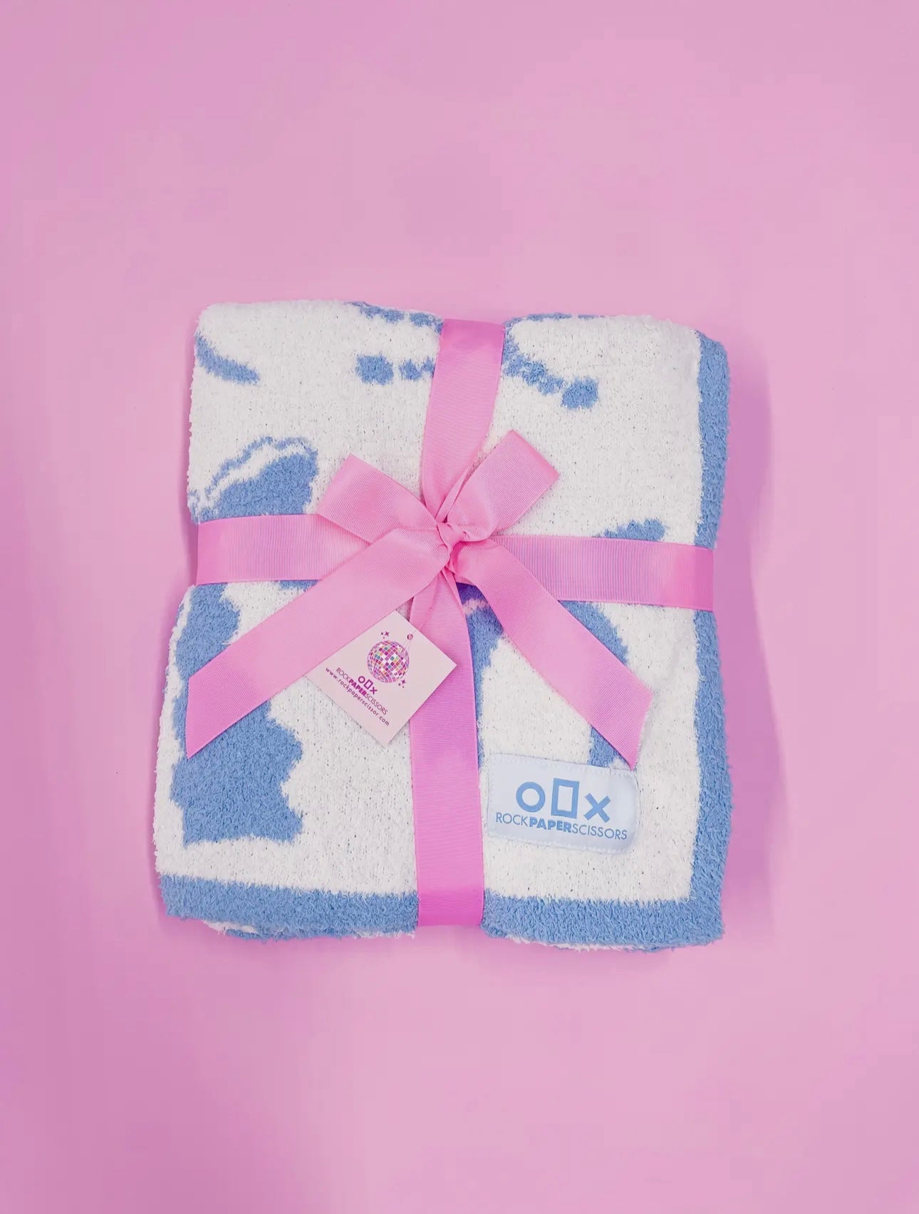 Cozy Blue Bows Luxury Throw Blanket