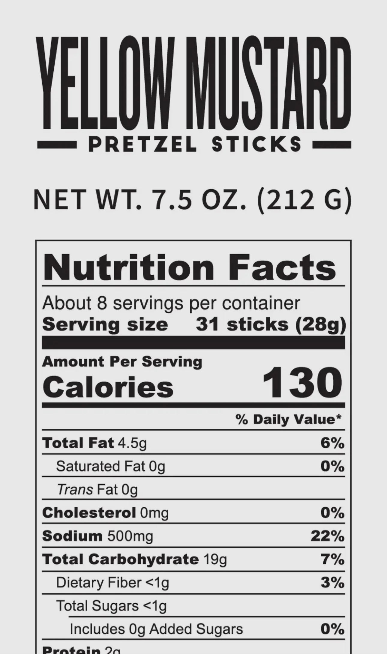 Yellow Mustard Pretzel Sticks - 7.5 oz